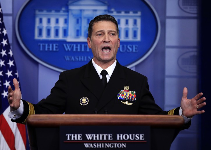 White House physician Dr. Ronny Jackson speaks to reporters during a daily press briefing in the Brady press briefing room at the White House, in Washington, Tuesday, Jan. 16, 2018.     (AP Photo/Manuel Balce Ceneta)