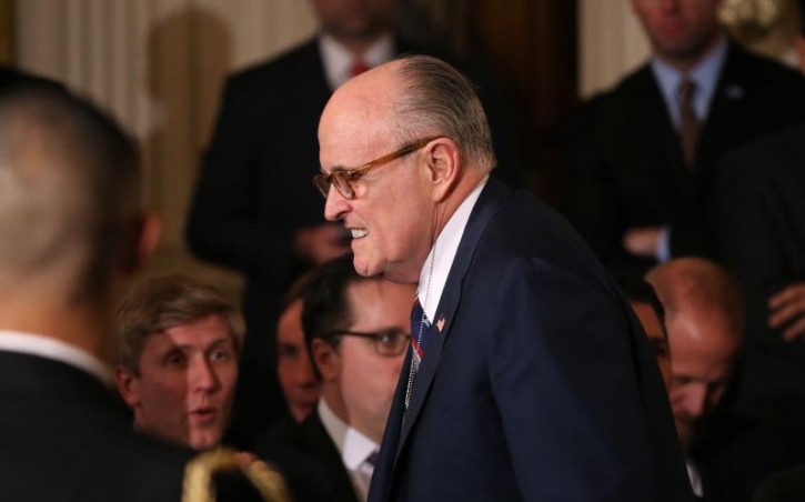 FILE - Former New York City Mayor Rudolph Giuliani arrives to watch U.S. President Donald Trump announce his nominee for the  empty associate justice seat at the U.S. Supreme Court, at the White House in Washington, D.C., U.S. January 31, 2017.  REUTERS/Carlos Barria