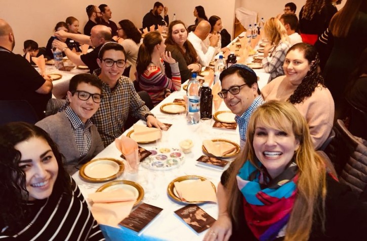 Jews in Iceland preparing for the country’s first seder with a resident rabbi, March 30, 2018. (Courtesy of Avi Feldman)
