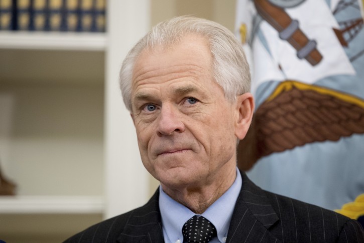 FILE - In this March 31, 2017 file photo, National Trade Council adviser Peter Navarro appears before President Donald Trump arrives to sign executive orders regarding trade in the Oval Office at the White House in Washington.  (AP Photo/Andrew Harnik)