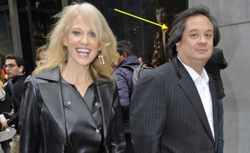 Kellyanne Conway an aide to Preisdent Trump with her husband George who is a frequent critic of the president 