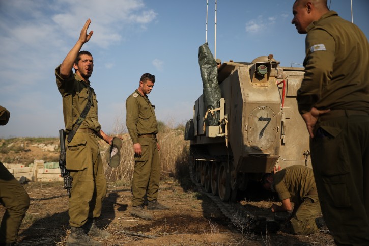 IDF forces seen gathering near the border with Gaza in Southern Israel on November 13, 2018. Photo by Hadas Parush/Flash90