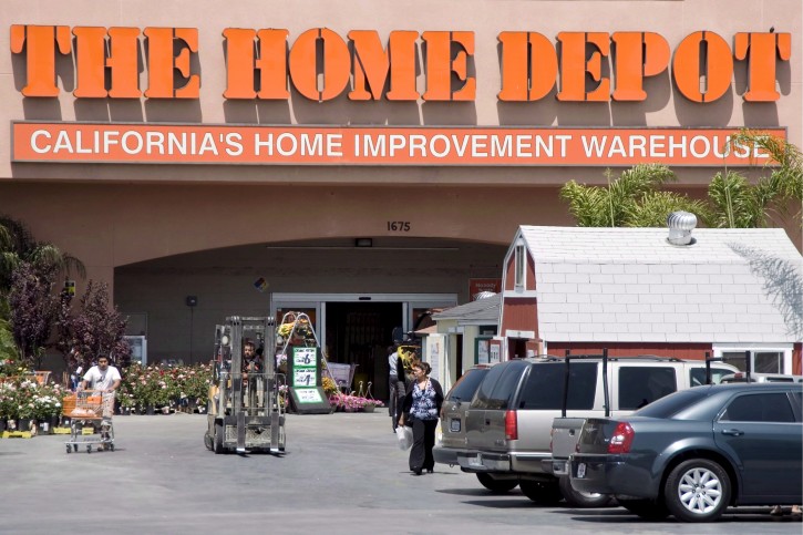  A file photo dated 01 May 2008  showing customers leaving a Home Depot store in Los Angeles, California, USA. EPA