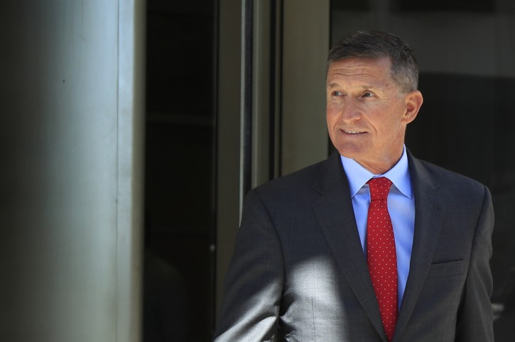 FILE - In this July 10, 2018, file photo, former Trump national security adviser Michael Flynn leaves the federal courthouse in Washington, following a status hearing.  (AP Photo/Manuel Balce Ceneta, File)