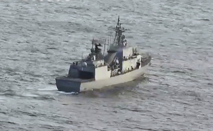 In this image made from video released Friday, Dec. 28, 2018, by the Japan Maritime Self-Defence Force, a South Korean naval warship is seen as it allegedly locks its fire-control radar on a Japanese warplane Friday, Dec. 21, 2018, in the disputed waters north of Japan. (Japan Maritime Self-Defence Force via AP)