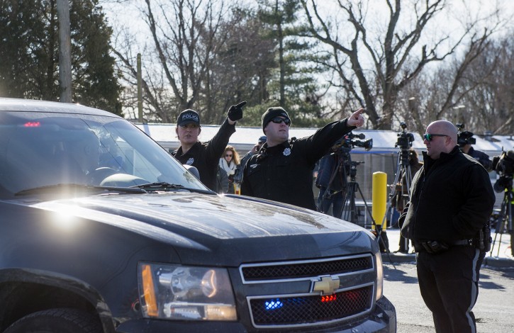 Officials respond to an active shooter at a UPS facility Monday, Jan. 14, 2019 in Logan Township, N.J. (AP Photo)