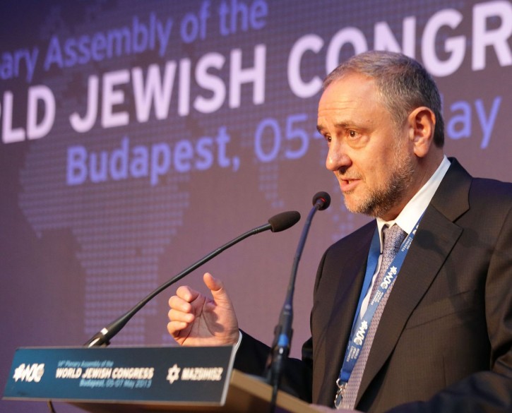 Robert Singer, chief executive officer of the World Jewish Congress, speaking at the Plenary Assembly of the organization in Budapest, Hungary, 6 May 2013