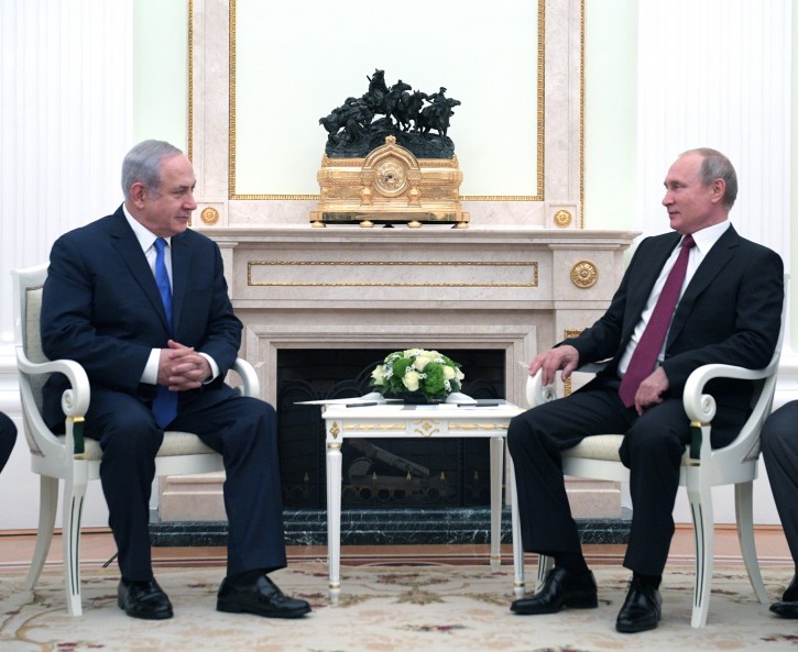 FIEL - Russian President Vladimir Putin (R) speaks with Israeli Prime Minister Benjamin Netanyahu (L) during their meeting at the Kremlin in Moscow, Russia, 11 July 2018. EPA
