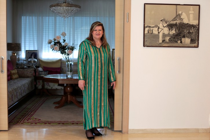 Suzanne Harroch, a Jewish Moroccan singer poses for a portrait in her house in Rabat, Morocco March 29, 2019. Picture taken March 29, 2019. REUTERS/Youssef Boudlal