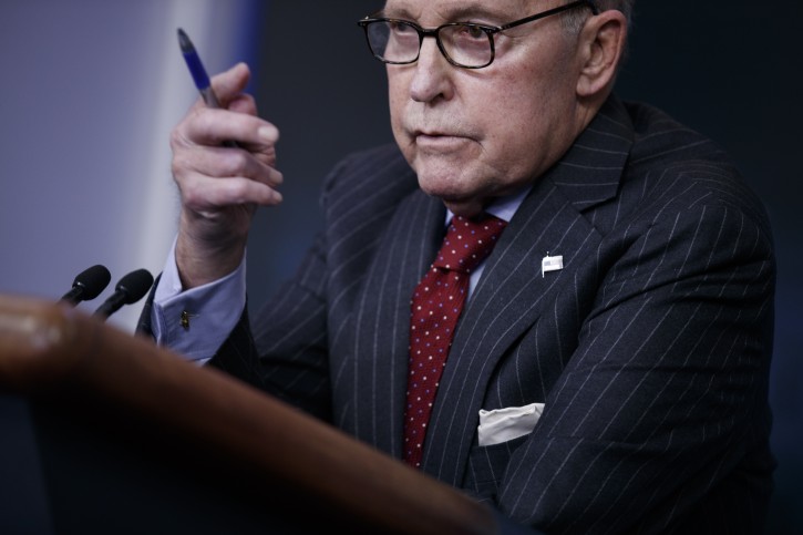  Director of the US National Economic Council Larry Kudlow responds to a question from the news media during a press conference in the Brady Press Briefing Room at the White House in Washington, DC, USA, 28 January 2019. AP