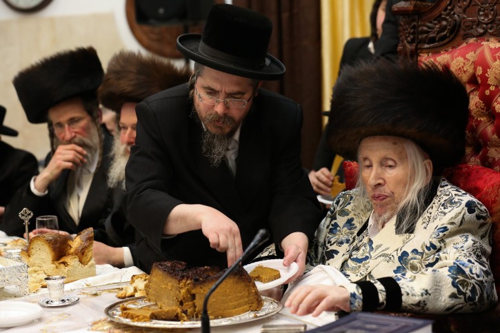 Grand Rabbi Menachem Mendel Taub of the Kaliv (Hasidic dynasty) at a special ceremony marking Hilulat Moshe Rabbeinu, at the Kaliv (Hasidic dynasty) in Jerusalem on March 13, 2019. Photo by David Cohen/Flash90 