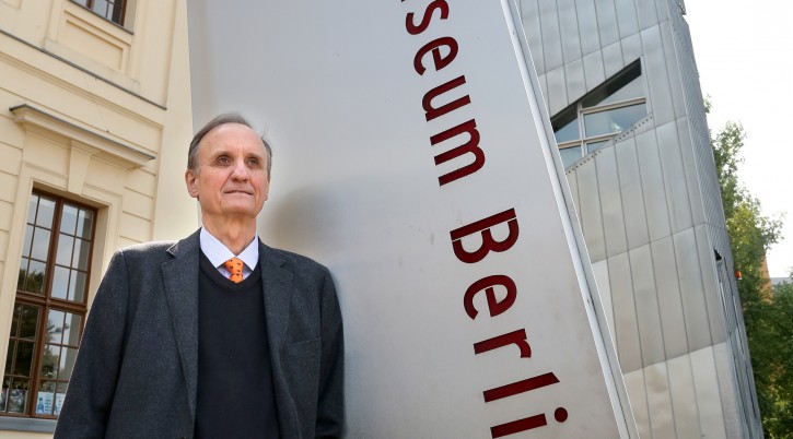 FILE - Peter Schafer, shown in front of the main entrance of the Berlin Jewish Museum in 2014, stepped down as director after a tweet suggested the museum was sympathetic to the BDS movement. (Wolfgang Kumm/picture alliance via Getty Images)