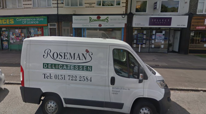 Roseman's Delicatessen in Liverpool is the main kosher eatery for Jews in the English city. (Google Street View)