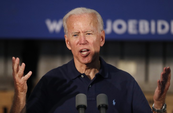 Former Vice President and Democratic presidential candidate Joe Biden, speaks at a campaign stop, Saturday, July 13, 2019, in Londonderry, N.H. (AP Photo/Robert F. Bukaty)